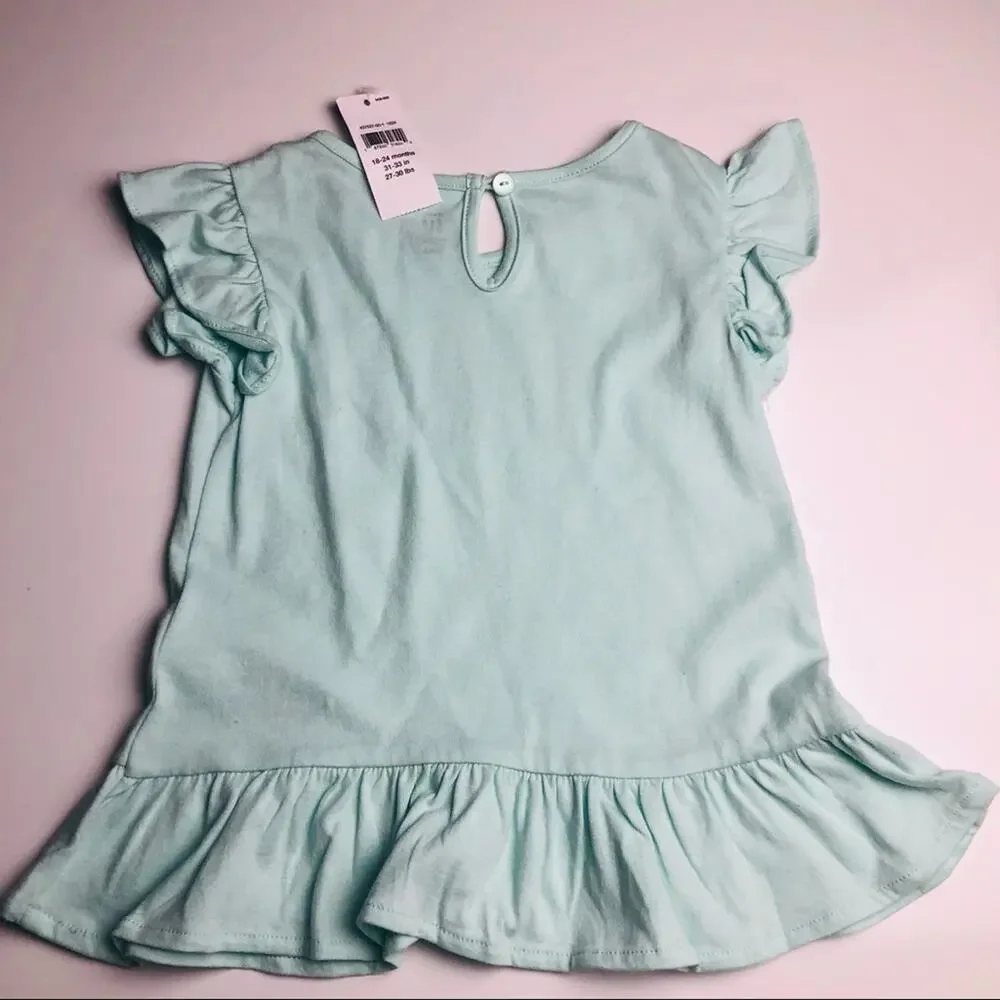 Baby Gap Mint Green Baby Graphic Top Sz 18-24M